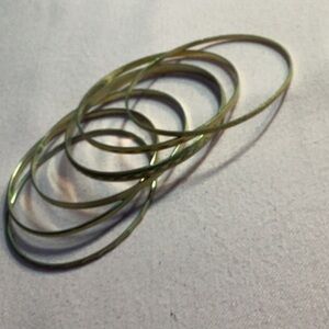 6 Piece Gold Tone Bangle Bracelet Set